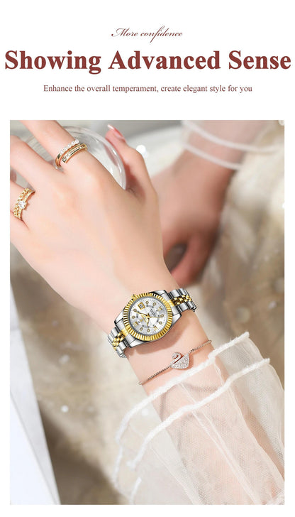 POEDAGAR Luxury Elegant Watch for Women Luminous Date Ladies Watch Stainless Steel Quartz Women's Watches Reloj