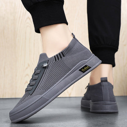 1 Pair ADO STAP Men's Slip-On Sneakers with Elastic Lace-Up Closure, Woven Mesh Upper & Soft PVC Sole - Breathable Casual Shoes for Outdoor Walking, Travel, Daily Wear (Black/Grey/Green/Beige), Shoes Sneakers, Travel Footwear