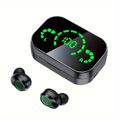TWS Wireless Earbuds with LED Display, Noise Reduction, In-Ear Sports Gaming Headphones, Long Battery Life, High-Fidelity Sound, 2025 Model, Emergency Phone Charging Feature, 800mAh Lithium Battery, USB-C, for Android Phones,