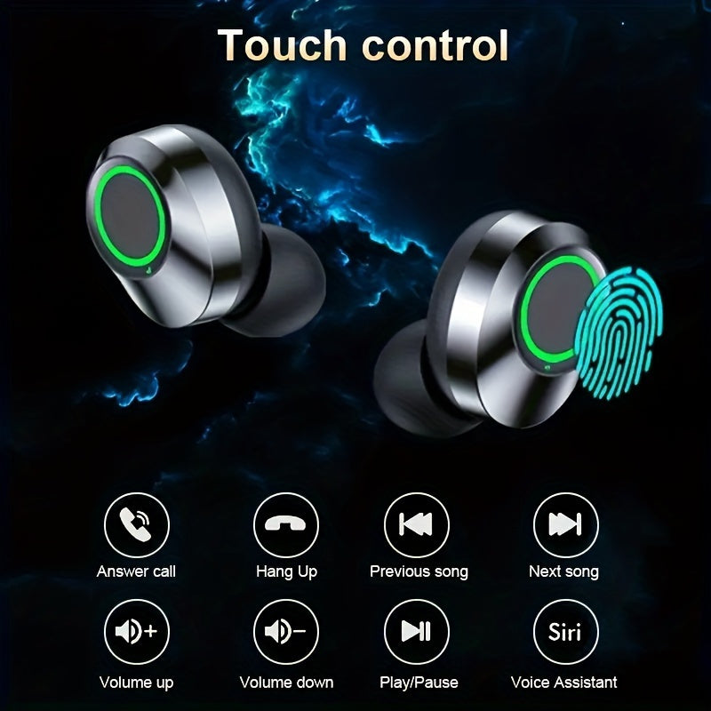 TWS Wireless Earbuds with LED Display, Noise Reduction, In-Ear Sports Gaming Headphones, Long Battery Life, High-Fidelity Sound, 2025 Model, Emergency Phone Charging Feature, 800mAh Lithium Battery, USB-C, for Android Phones,