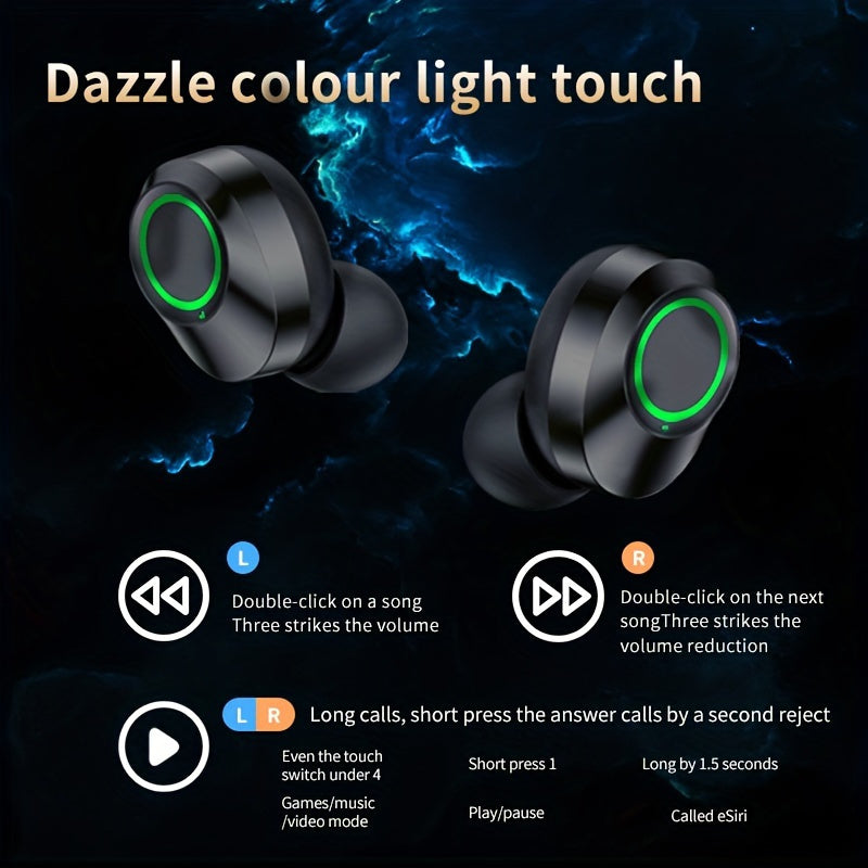 TWS Wireless Earbuds with LED Display, Noise Reduction, In-Ear Sports Gaming Headphones, Long Battery Life, High-Fidelity Sound, 2025 Model, Emergency Phone Charging Feature, 800mAh Lithium Battery, USB-C, for Android Phones,