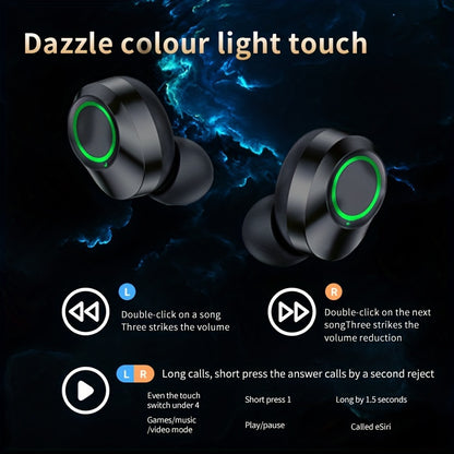 TWS Wireless Earbuds with LED Display, Noise Reduction, In-Ear Sports Gaming Headphones, Long Battery Life, High-Fidelity Sound, 2025 Model, Emergency Phone Charging Feature, 800mAh Lithium Battery, USB-C, for Android Phones,