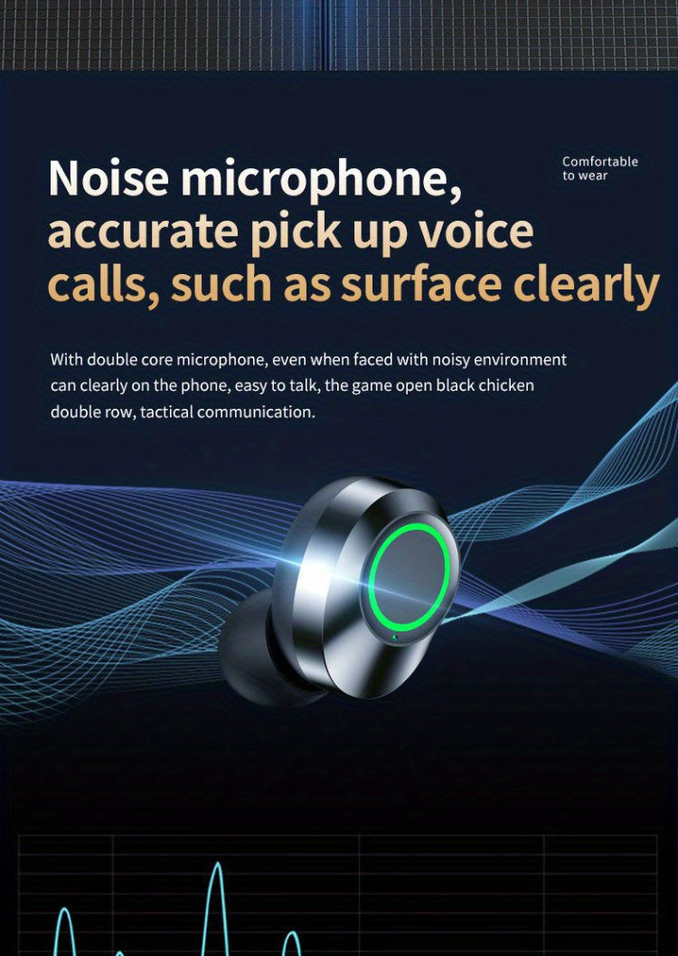 TWS Wireless Earbuds with LED Display, Noise Reduction, In-Ear Sports Gaming Headphones, Long Battery Life, High-Fidelity Sound, 2025 Model, Emergency Phone Charging Feature, 800mAh Lithium Battery, USB-C, for Android Phones,