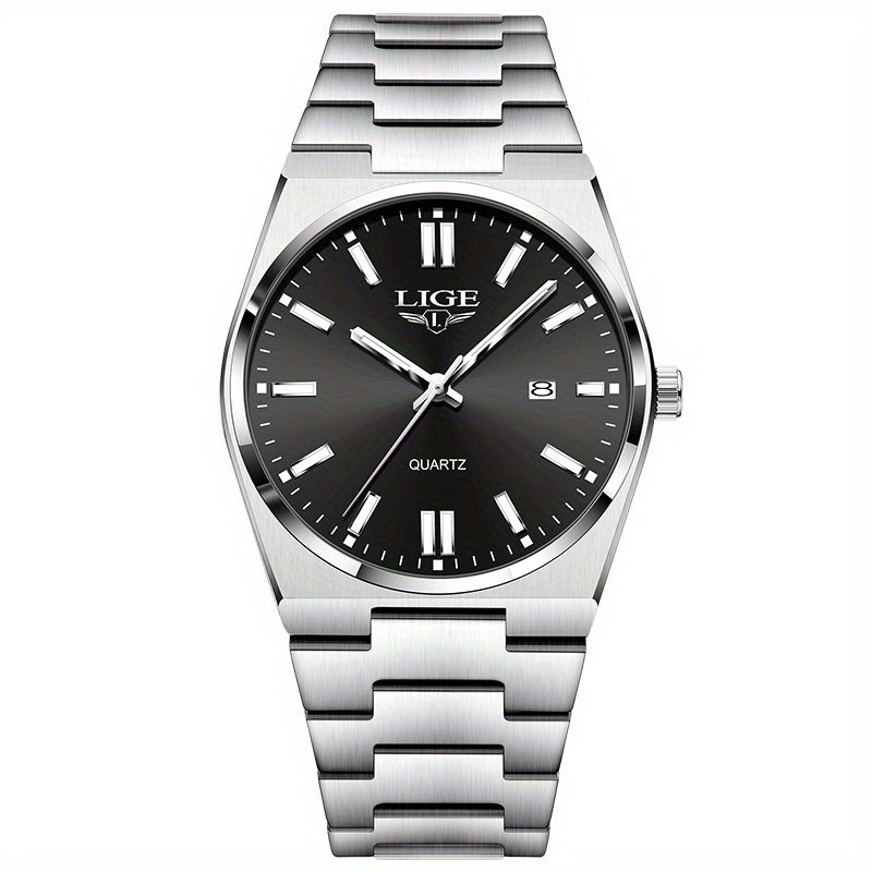 LIGE Women's Sporty Multi-Function Quartz Watch with Luminous Digital Display, Calendar & Stopwatch, Mint Green Dial, Stainless Steel Strap, High Quality for Lifestyles, Versatile Wristwatch | Sleek Watch Design | Polished Fi