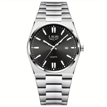 LIGE Women's Sporty Multi-Function Quartz Watch with Luminous Digital Display, Calendar & Stopwatch, Mint Green Dial, Stainless Steel Strap, High Quality for Lifestyles, Versatile Wristwatch | Sleek Watch Design | Polished Fi