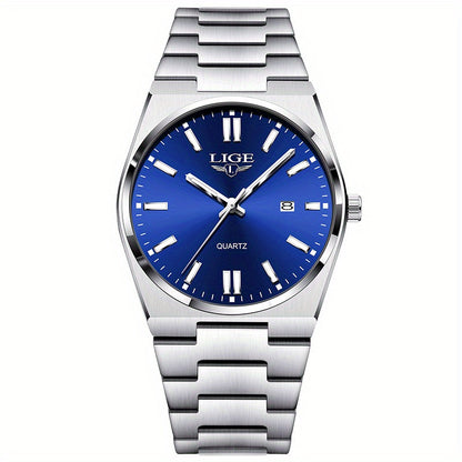 LIGE Women's Sporty Multi-Function Quartz Watch with Luminous Digital Display, Calendar & Stopwatch, Mint Green Dial, Stainless Steel Strap, High Quality for Lifestyles, Versatile Wristwatch | Sleek Watch Design | Polished Fi