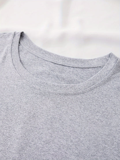 Women'S Casual Polyester T-Shirt with "Milano Italy" Letter Print, Short Sleeve Crew Neck Top, All-Season Knit Fabric Tee, Regular Length - 180gsm