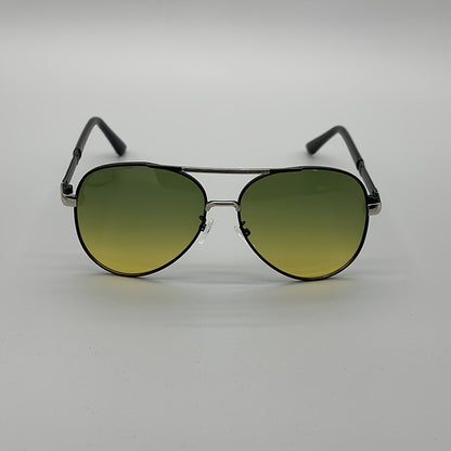 Men's Vintage Pilot Fashion Glasses Polarized Metal Frame Large Rims for Driving,,, - Stylish Retro Design, Eyewear, Quality Lenses