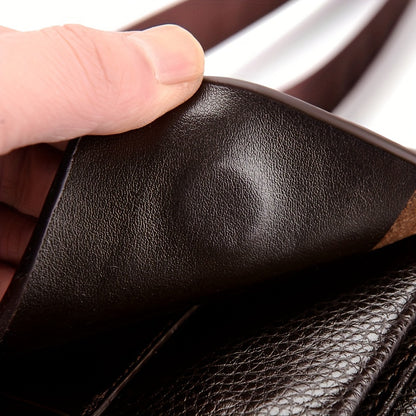 Men's Microfiber Leather Shoulder Bag Basic Style with Buckle for Daily Commute - Adjustable Strap No-Print Messenger Bag - Business Casual Crossbody Bag