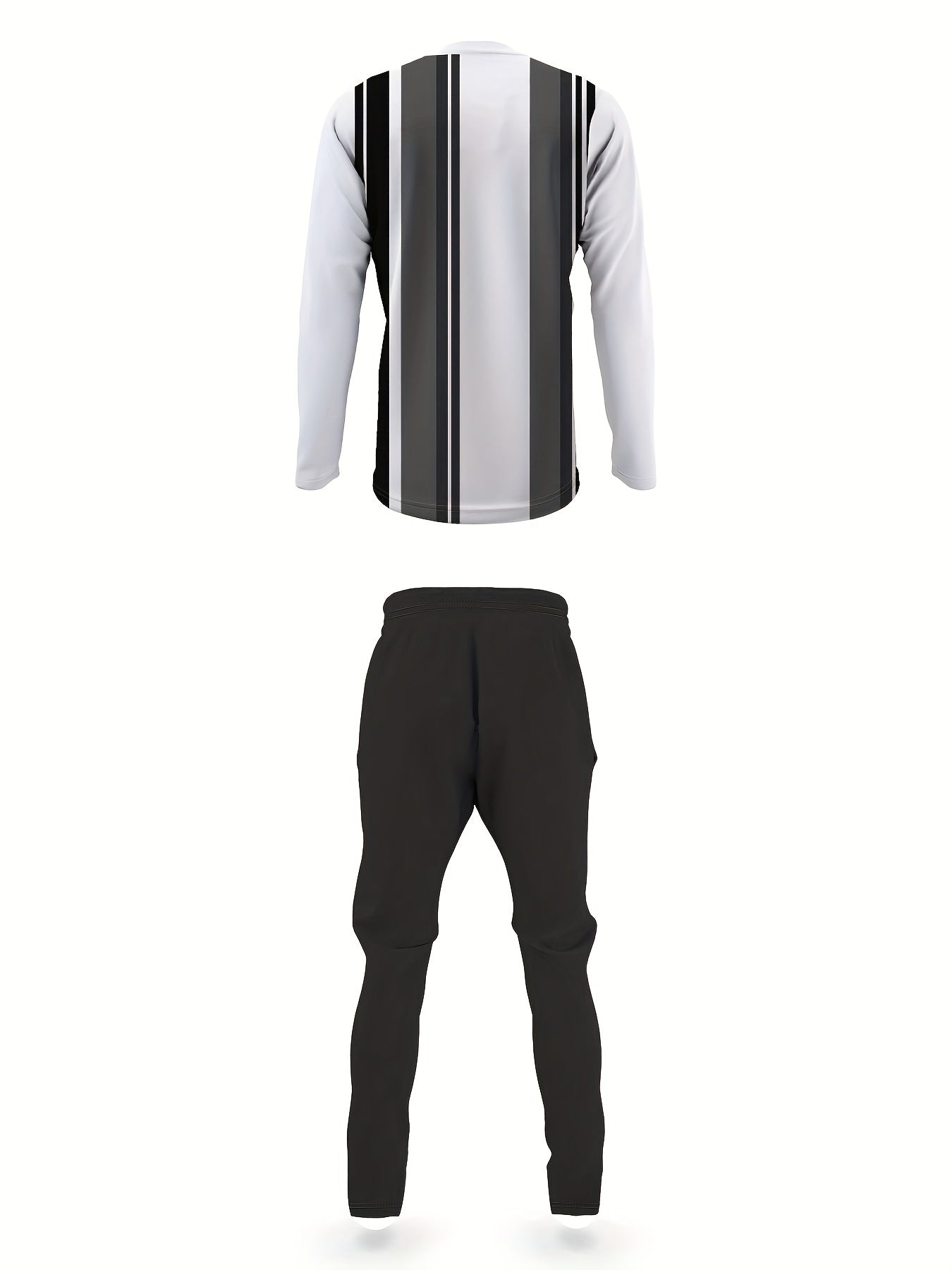 Men's Casual Fashion Round Neck Sweatshirt & Joggers Set - Polyester, Machine Washable, Printed Design for Spring/Fall