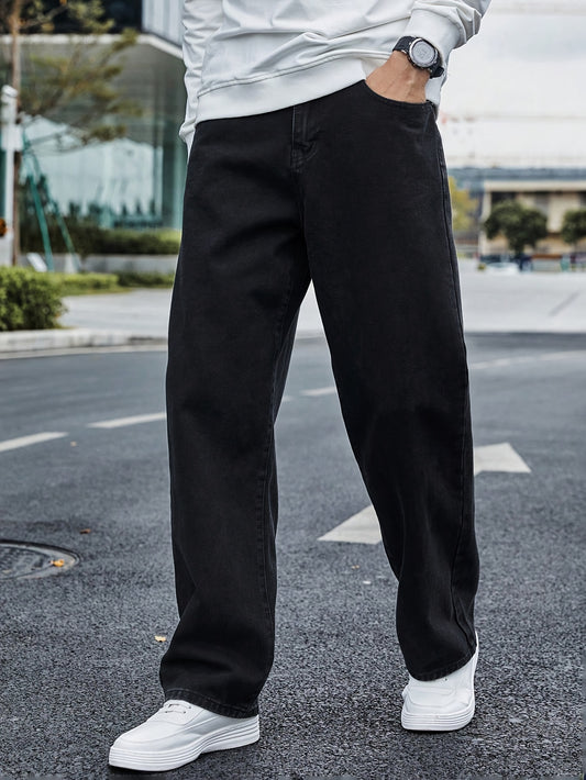 American Retro Trendy Straight Loose Long Trousers with Design Sense