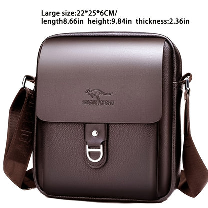 Men'S Stylish Brown Crossbody Bag with Adjustable Strap - Large Capacity, Multi-Compartment Design, Perfect for Commuting, Travel, and Everyday Use, Travel Bag
