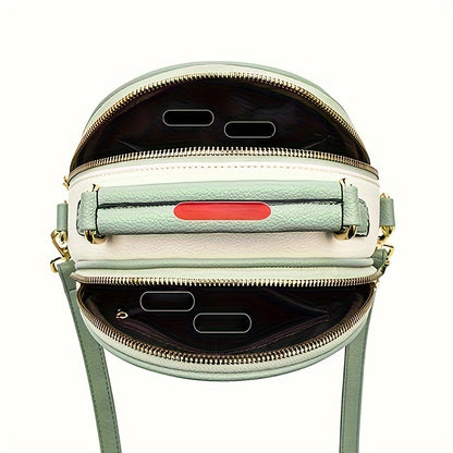 Stylish Women's Handbag - Two-Tone Red & White Design, Embossed Floral Pattern, Adjustable Crossbody Strap, Golden-Tone Hardware, Perfect for Casual Outings & Commuting, Ladies Handbags