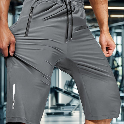 Men'S Summer Capri Pants Made from Highly Elastic Fabric, Featuring a Stylish Drawstring Elastic Waistband And Zip Pockets, Suitable for Casual Sports, Outdoor Activities, And Everyday Wear.