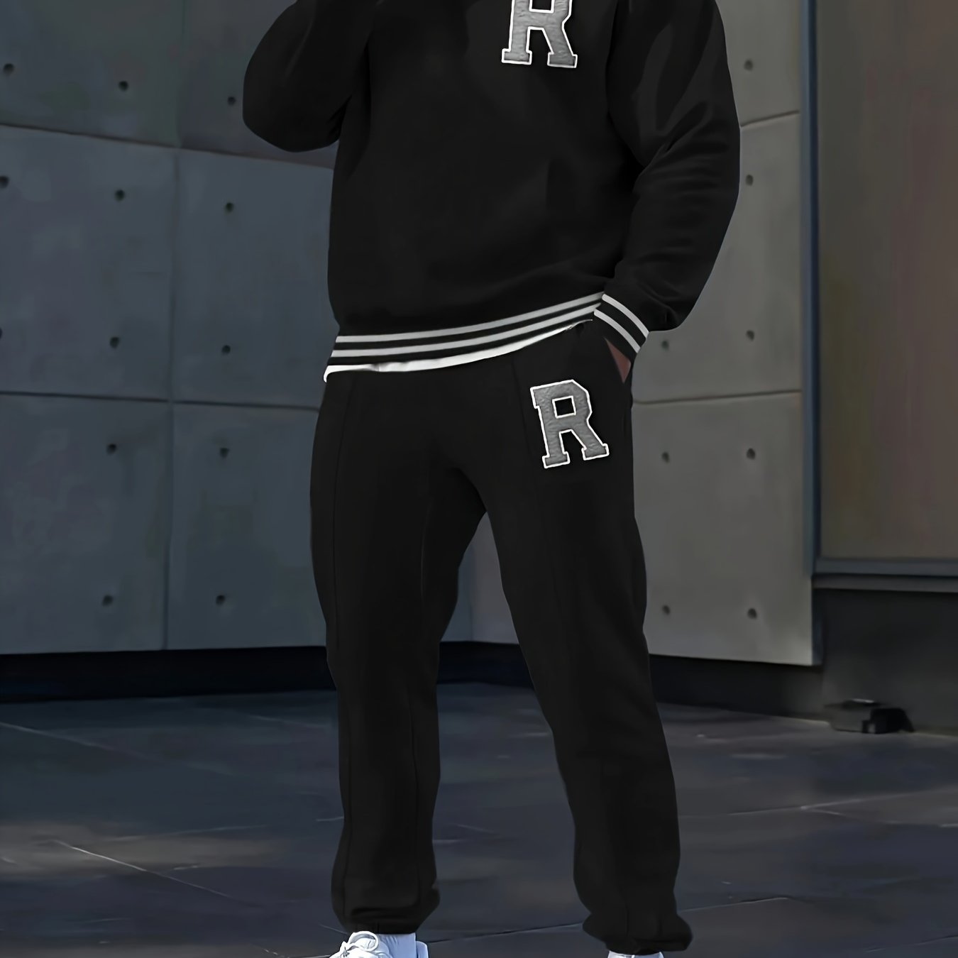 Men's Letter Hoodie Sweatpants Set 2pcs