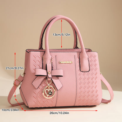 Gift for Mom, Stylish Large Capacity Crossbody Bag with Embroidery, Shoulder or Diagonal Carry Women's Handbag, Fashionable Tote Bag for Family, Perfect Gift for Mother