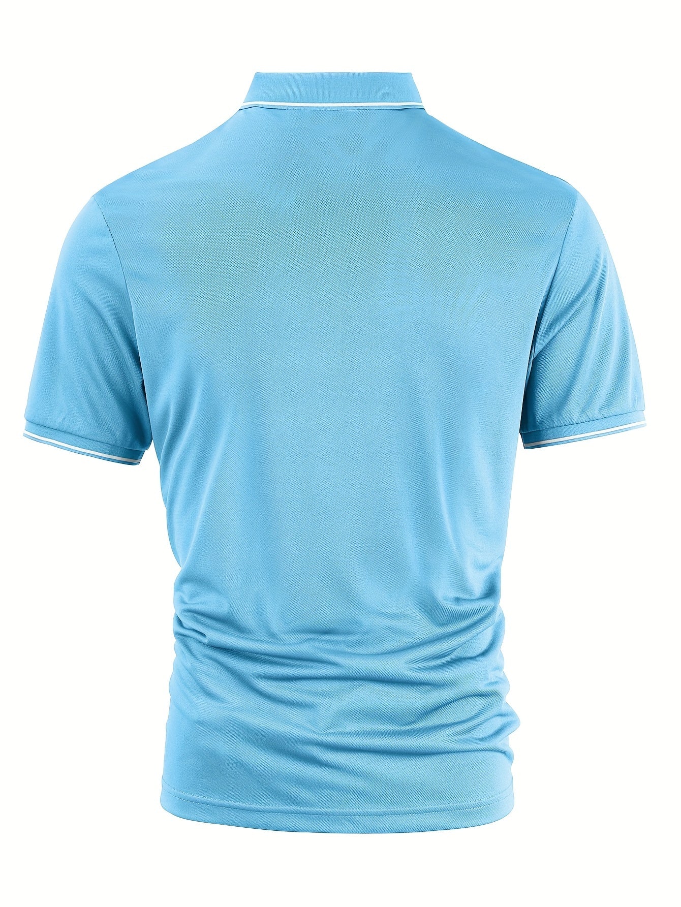 Men's Solid Golf Shirt, Casual Short Sleeve Lapel Shirt For Summer Outdoor