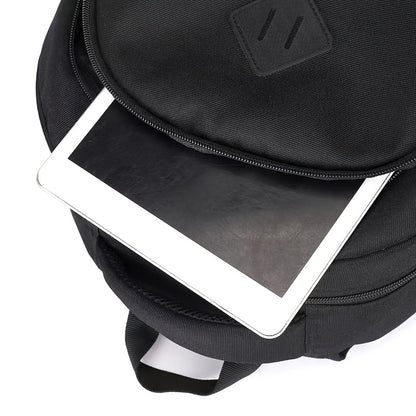 Stylish Black Nylon Backpack - Lightweight, High Quality, Large Capacity with Laptop Compartment, Adjustable Straps & Mesh Pockets for School, Travel, and Work