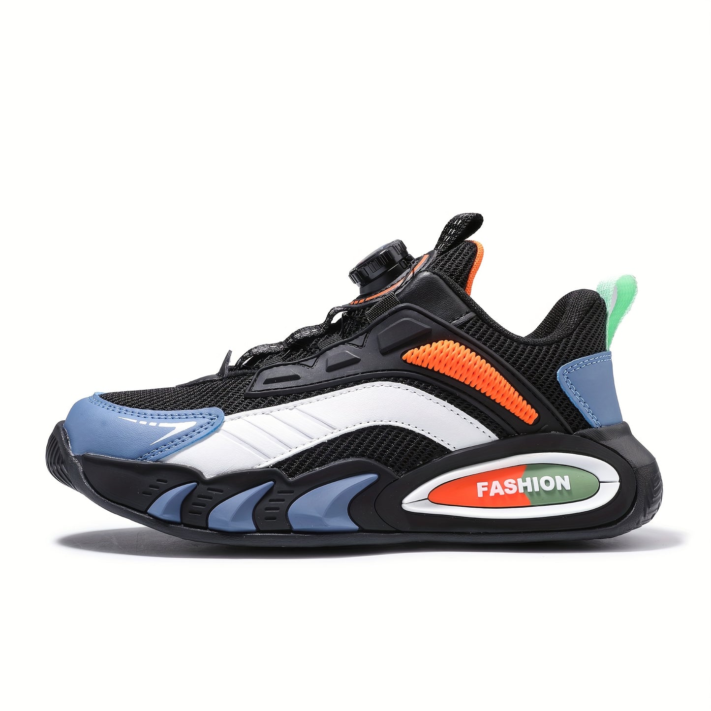 Casual Cool Low Top Sneakers With Rotating Button For Boys, Breathable Shock-absorbing Running Shoes For Spring Summer Autumn