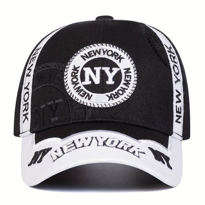 1pc Men's NY Letter Stitching Baseball Cap Outdoor Adjustable Sun Protection Casual Hat Suitable for Spring and Autumn Travel and Beach Party