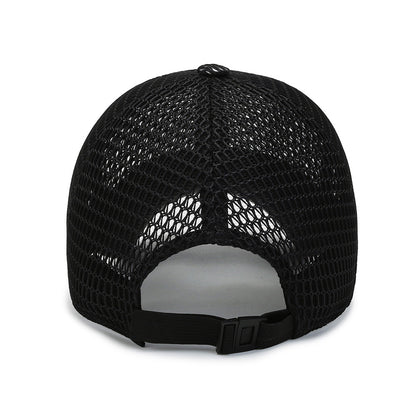2pcs Unisex Quick-Dry Mesh Baseball Caps - Breathable, Adjustable Summer Sun Hats with Large Brims for Outdoor Activities, Black & Gray Textured Design