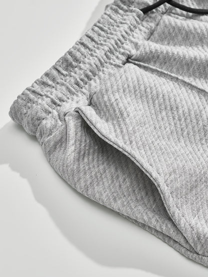 Men's Casual Sportswear Set - Long Sleeve Button-Up Shirt & Joggers, Stretch Fabric, Spring/Fall Collection