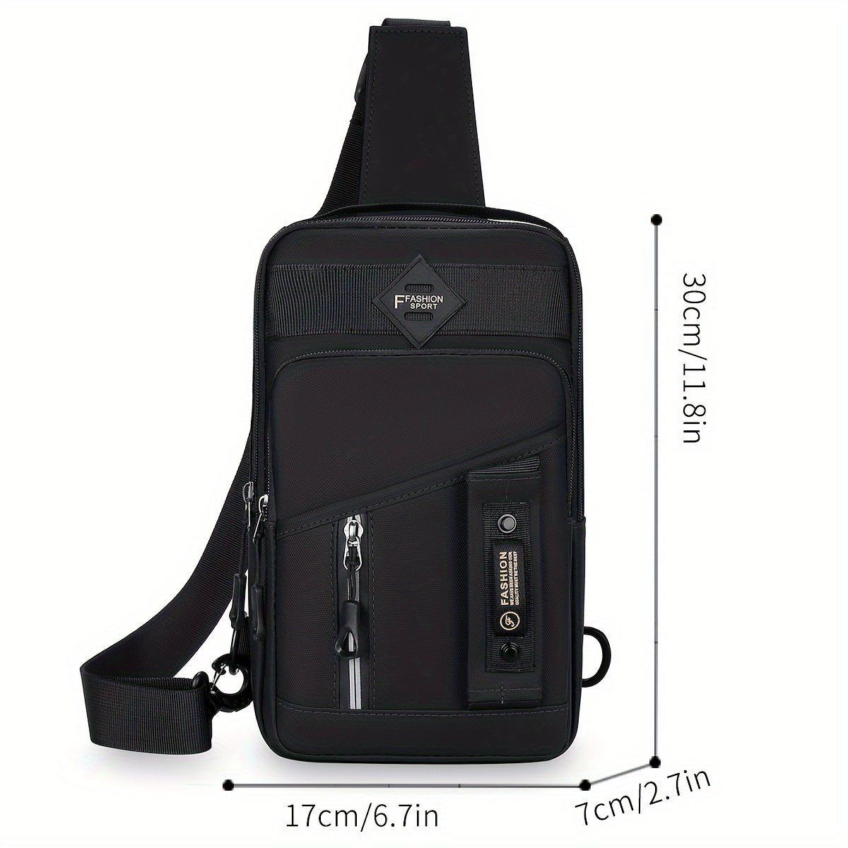 1pc Men's New Large Capacity Bag, Multilayer Storage Crossbody Bag, Trendy Fashion Chest Bag