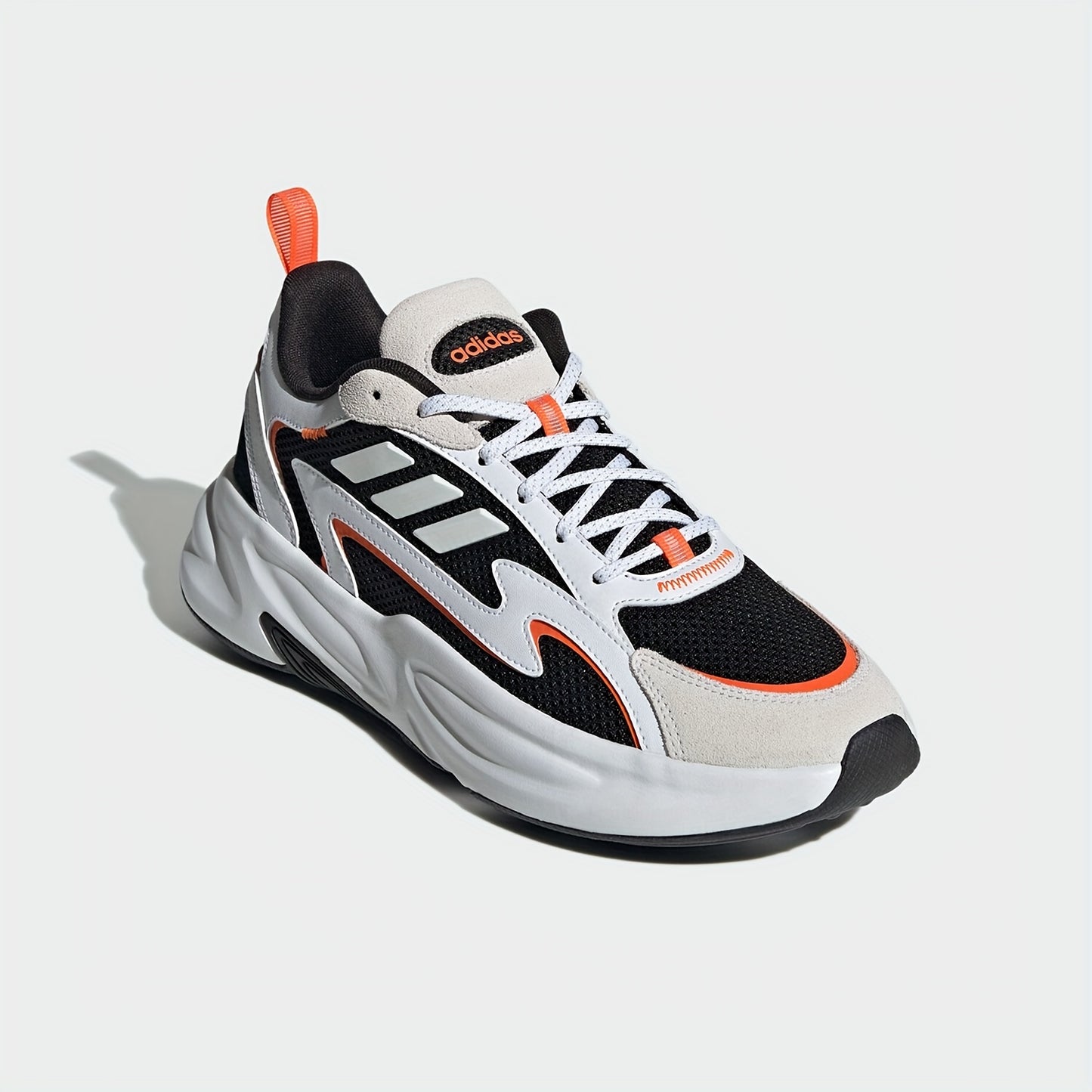 Adidas Men'S & Women'S JH7371 Running Shoes - Breathable Mesh Upper, Cushioned EVA Sole, Lightweight Low-Top Design for Gym, Training & Casual Wear - White/Black/Orange Accents, Gym Shoes, Sleek Sporty Look, Durable Rubber So