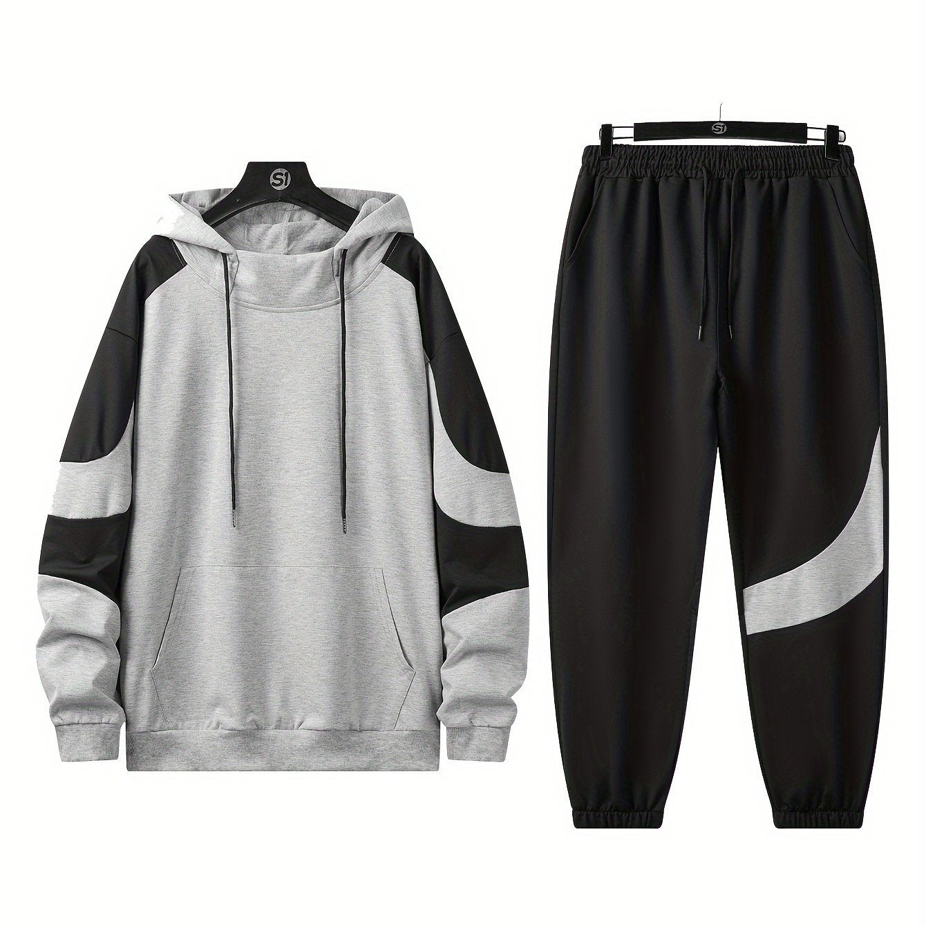 Men's Hooded Sweatshirt Set - 2024 New Autumn Casual Sporty Long Sleeve Outfit for Men