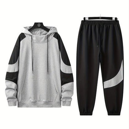 Men's Hooded Sweatshirt Set - 2024 New Autumn Casual Sporty Long Sleeve Outfit for Men