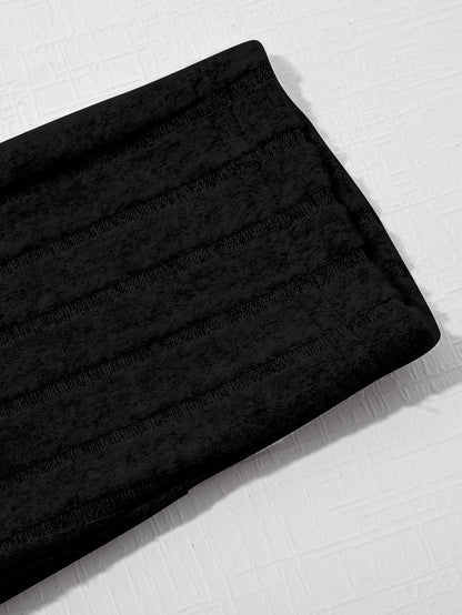 High-Waisted Drawstring Skinny Knitted Pants For Everyday Wear - Solid Color Women's Casual Clothing