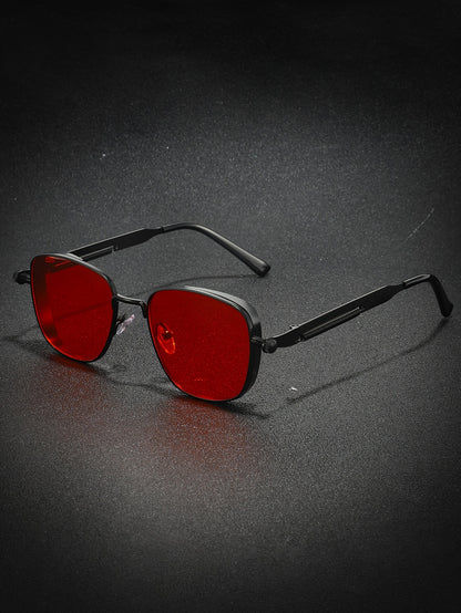 1 retro style, metallic texture, exquisite fashion glasses, unisex decorative dark sheet, suitable for parties and daily wear