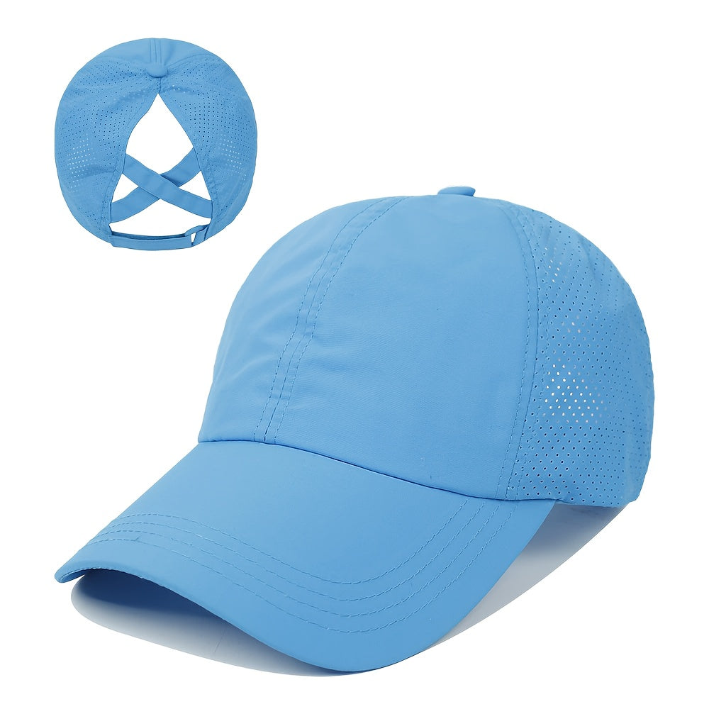 1x Summer Ponytail Baseball Cap, Women's Sports Hat Camping Hat Hiking Hat Christmas Gift