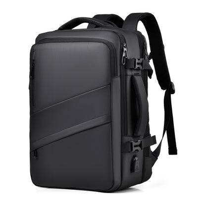 1pc HUABUPS Expandable Travel Backpack with USB Charging Port, 39.62 cm Laptop Backpack for Men & Women, High Quality Business Commuter Backpack with Multiple Compartments, Dilation Design & Padded Straps - Ideal Gift for Chr