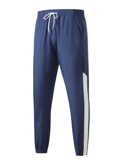 Men's Casual Sports Set, Spring/Autumn Hooded Jacket And Pants, 2-Piece Stylish Athletic Suit, Youth Fashion Trend, Color Block Design