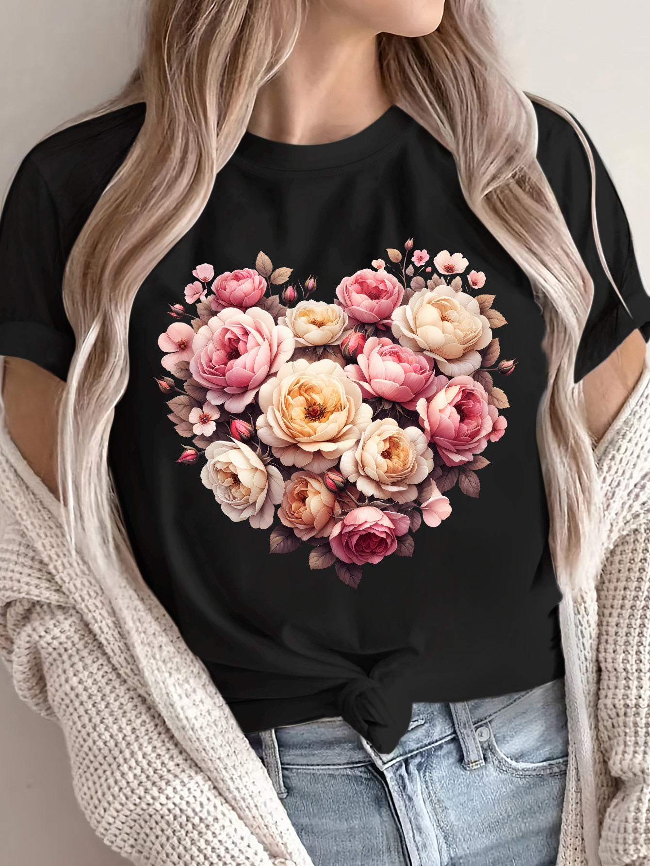 Summer Women'S Front Printed Short-Sleeved T-Shirt, Comfortable And Breathable Fabric, Casual And Sporty Style, Suitable for Spring And Summer