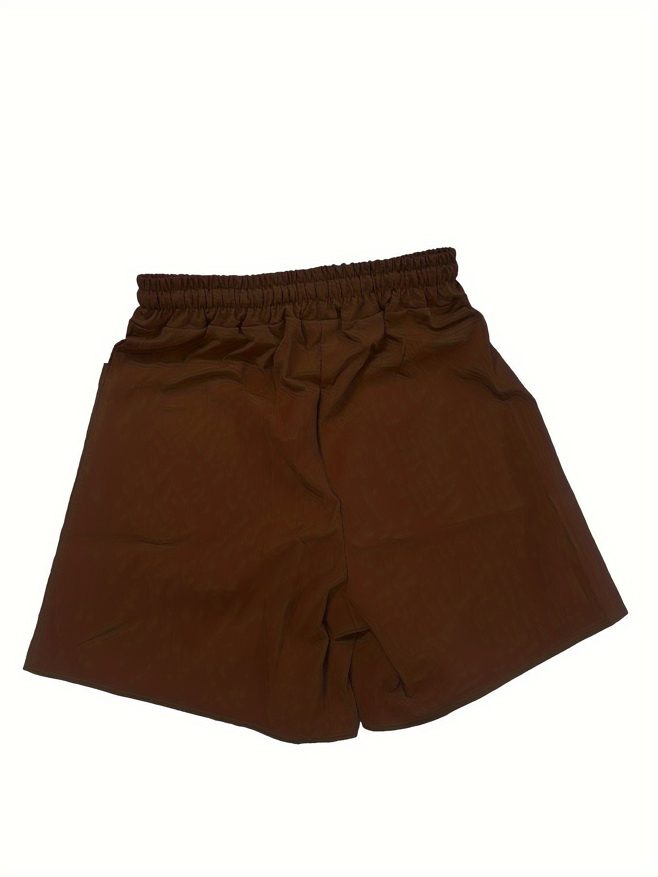Women's Beige Cargo Shorts - Casual & Stylish, Solid Color with Drawstring Waist and Pockets, Polyester Blend, Machine Washable, All-Season Comfort