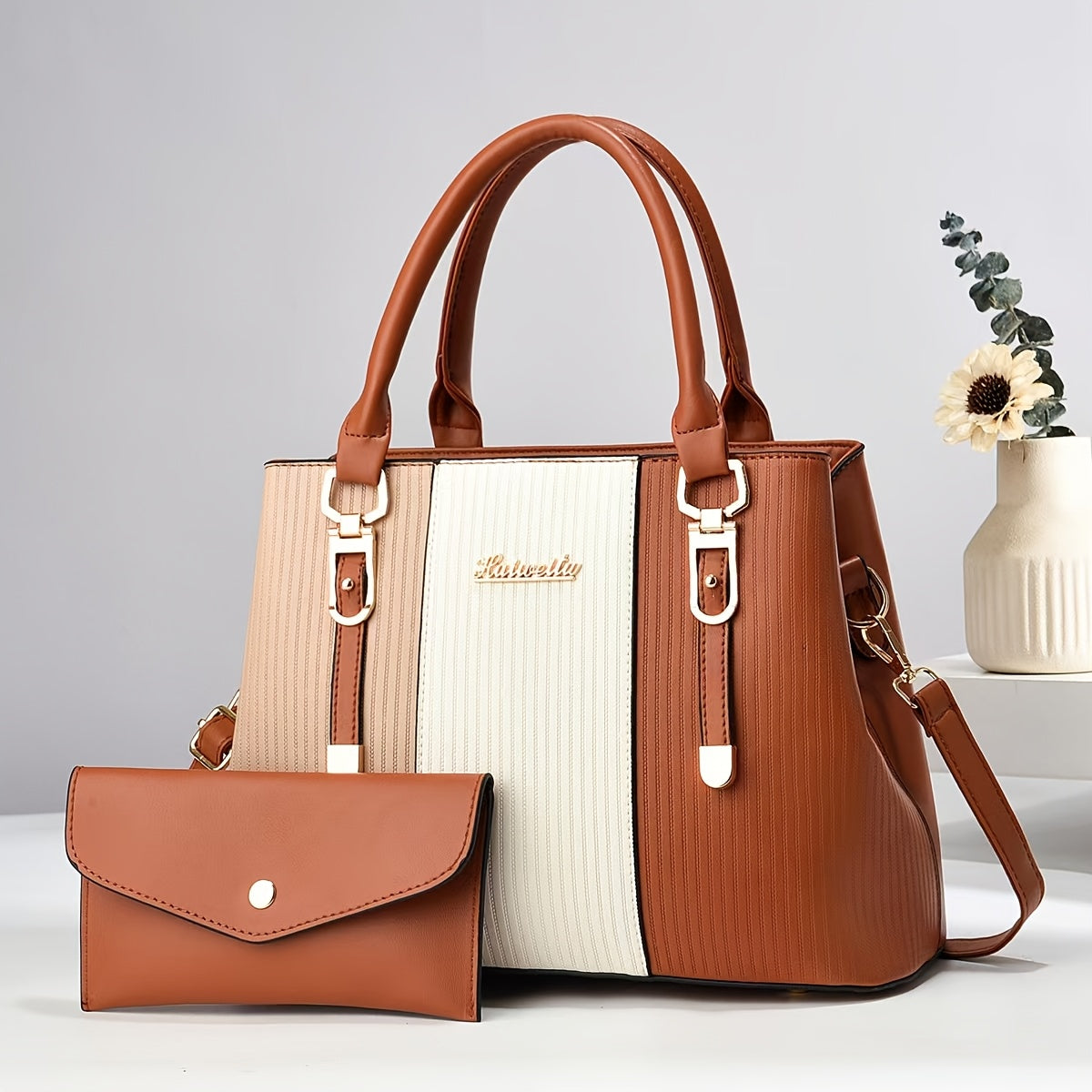 Stylish And Versatile Women'S Bag, Large Capacity Mom Bag, Simple Letter Texture, Color Matching, Handbag, Multi Set, Set, Thank You for The Gift, Give to Your Girlfriend