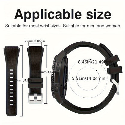 Smart Watch Band Compatible with Gear S3 Frontier/Classic/Galaxy Watch 46mm, 1pc 20mm 22mm Soft Replacement Sport Bracelet Strap for Gear S3 Frontier/ Classic/ Moto 360 2 2nd Men (Green) Silicone Watch Band Smart Watch Strap