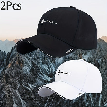 Set of 2 Custom Embroidered Baseball Caps, Breathable Sports Baseball Caps for Men And Women