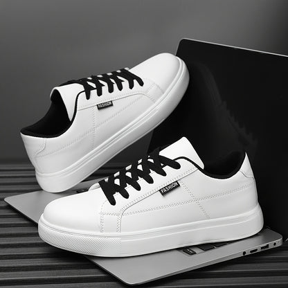 Men's Monochrome Casual Sneakers with White Accents - Comfortable, Easy to Match, Ideal for Everyday Use and Hiking