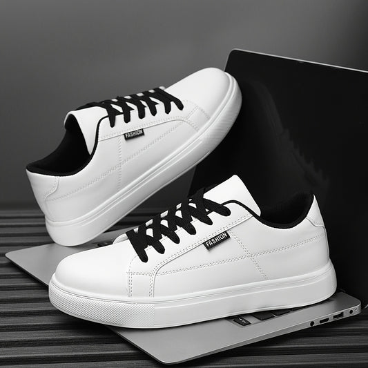 Men's Monochrome Casual Sneakers with White Accents - Comfortable, Easy to Match, Ideal for Everyday Use and Hiking