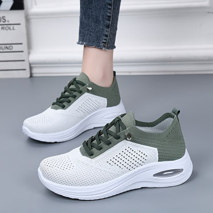 Women's Breathable Casual Running Shoes - Lace-Up Low-Top Sneakers with Fabric Upper & Durable PVC Sole, All-Season Comfort for Walking, Jogging, Casual Attire - Multi-Color Options, Ladies Sneakers