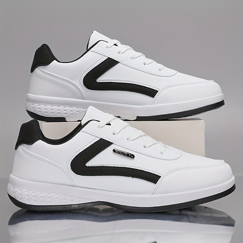 Men'S Classic British Style Casual Business Shoes - All-Season Solid & Geometric Pattern, Low Top Lace-Up, Round Toe, Faux Upper, Fabric Inner, EVA TPR Sole, Comfortable Minimalist Design for Daily & Outdoor Use, Everyday Com