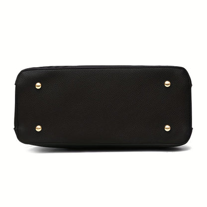 Classic Top Handle Satchel Bag, Fashion PU Bag, Women's Casual Handbag, Shoulder Bag & Tote Purse