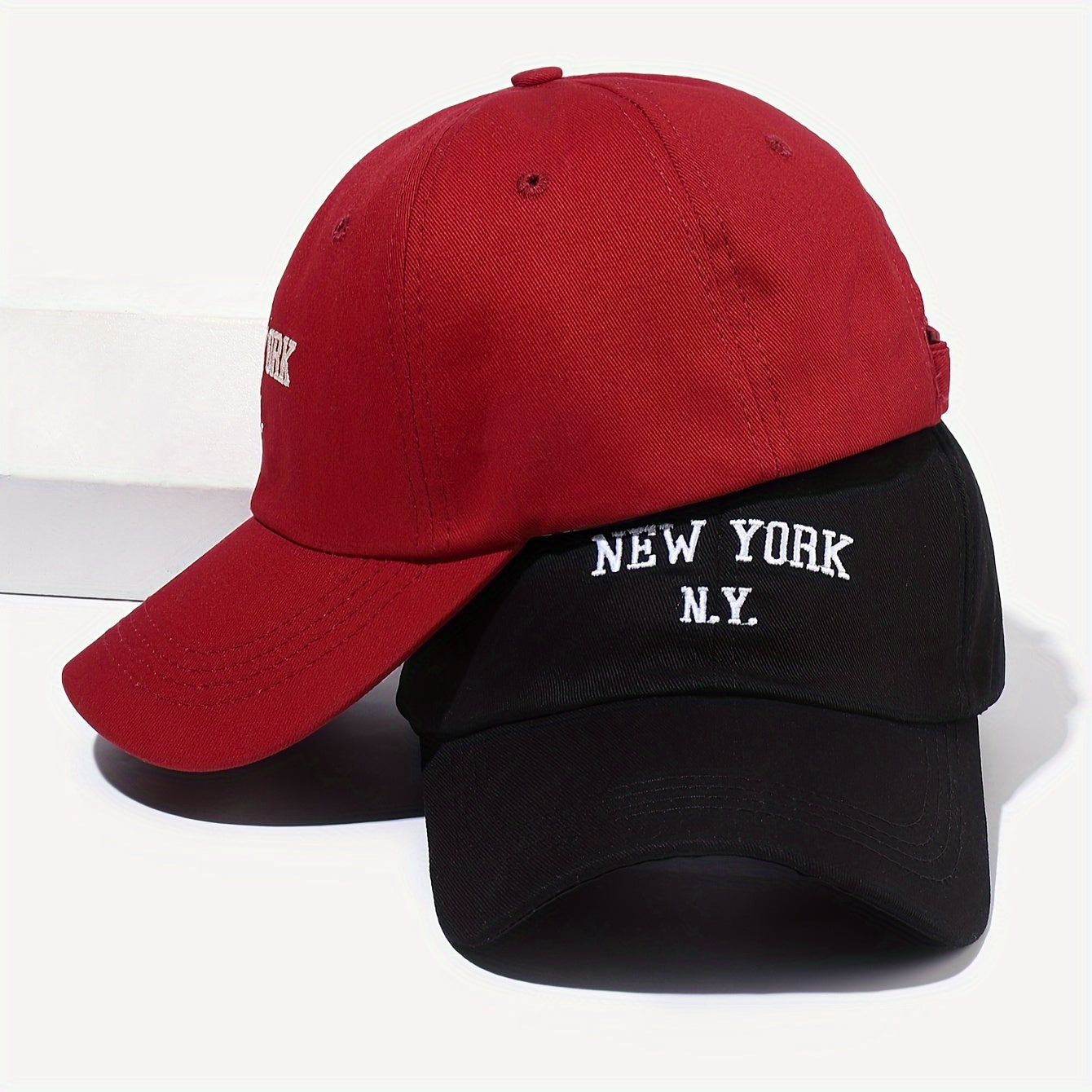 2pcs NEW YORK N.Y. Embroidered Baseball Cap Set, Suitable For Outdoor Leisure Vacation