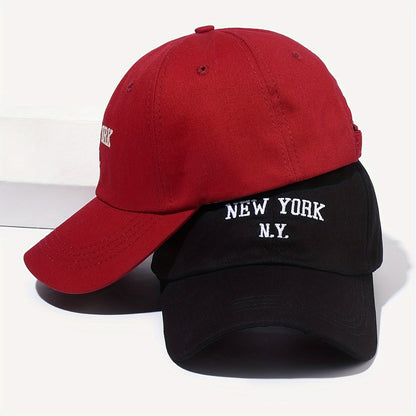2pcs NEW YORK N.Y. Embroidered Baseball Cap Set, Suitable For Outdoor Leisure Vacation
