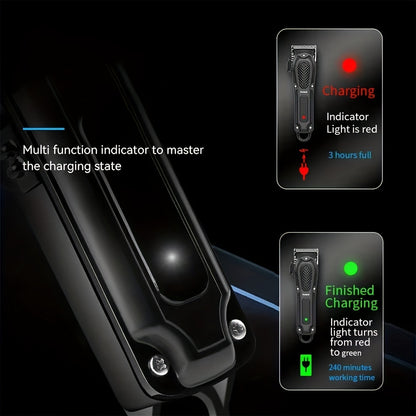 Kemei KM-1071 Electric Hair Clipper USB Rechargeable Cordless Beard Trimmer Men Powerful Hair Clipper Trimming Tool