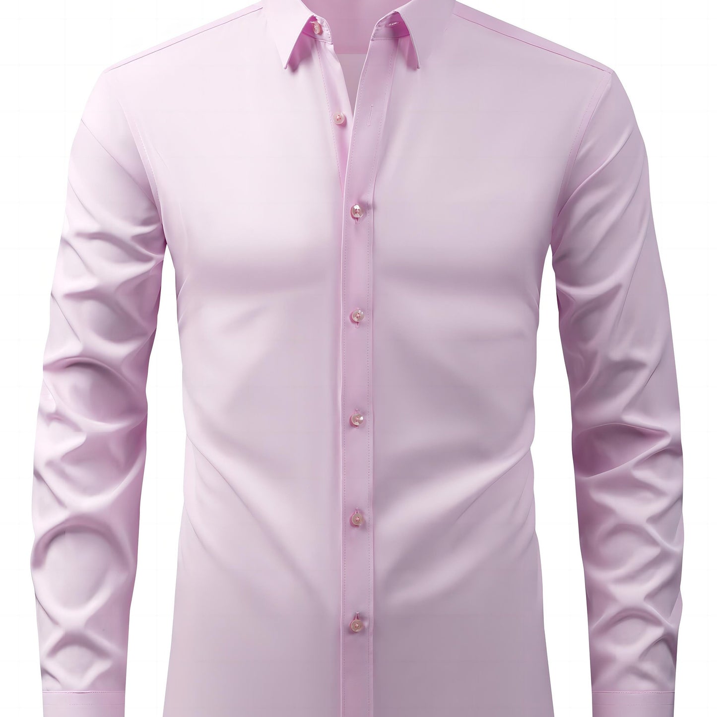 2025 New Men'S Business Slim-Fit Long-Sleeve Shirt, Wrinkle-Free, Elastic, And Smooth Fabric.
