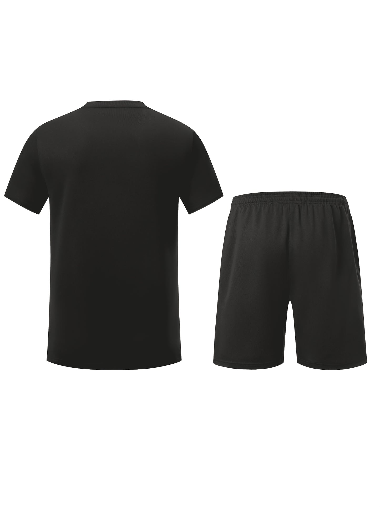 Men'S Lightweight Running Set - Breathable, Quick-Dry Athletic Wear with Zipper Pockets, Ideal for Outdoor Fitness & Training, Casual Sportswear|Casual Sportswear, Athletic Wear